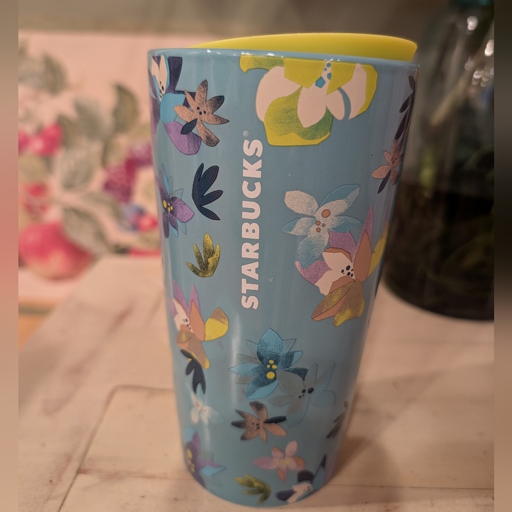 NEW Starbucks 2023 Spring Blue Ceramic 12oz Magnolia Tumbler